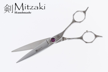 Profischere Mitzaki-Tsukino600 (6.0 ZOLL), Hohlschliff, breites Schneideblatt und hübschen Schmuckstein als Einstellschraube,aufwendige Handwerkskunst